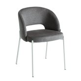 Chaise Rembourrée Harmony Grise Pieds Ivoire | Ukukhome